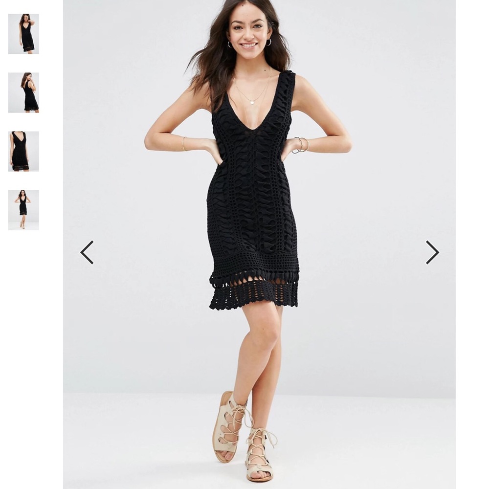 Melissa Odabash Alexis mini crochet beach cover up dress S